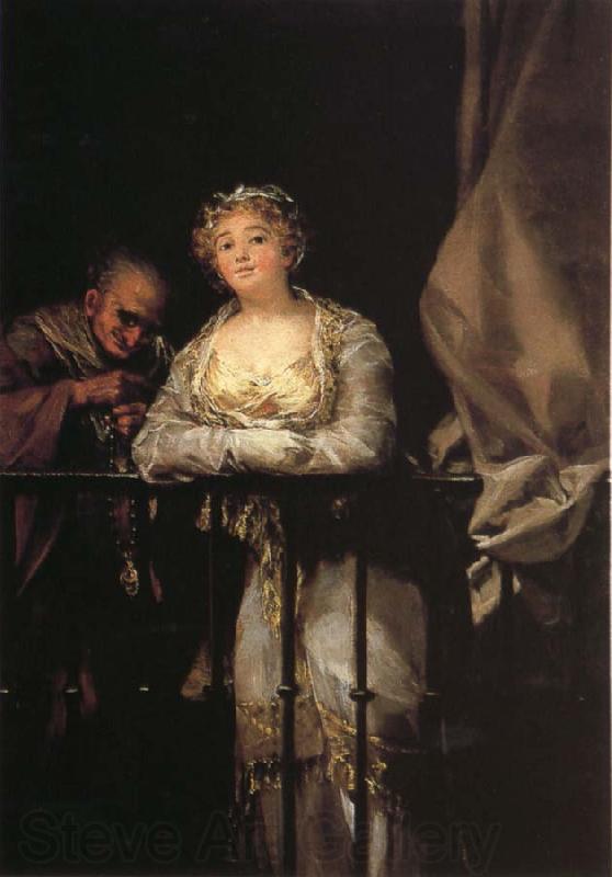 Francisco Goya Maja and Celestina on a Balcony France oil painting art